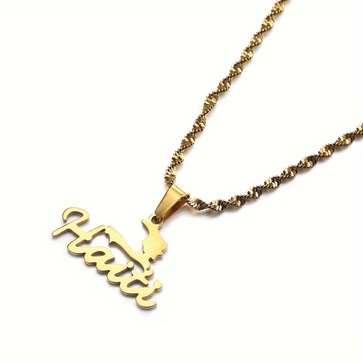 Haiti Pendant Necklace in Stainless Steel