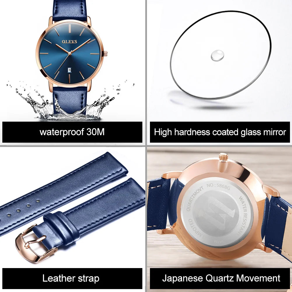 Menโs Quartz Watch โ Ultra-Thin Waterproof Business
