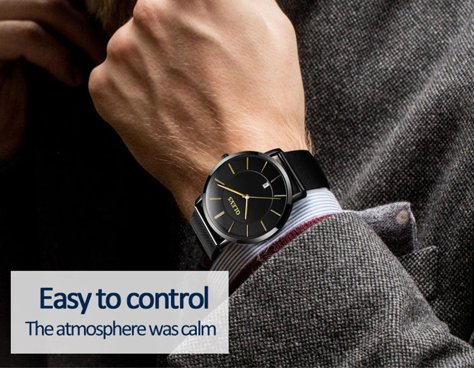 Menโs Quartz Watch โ Ultra-Thin Waterproof Business