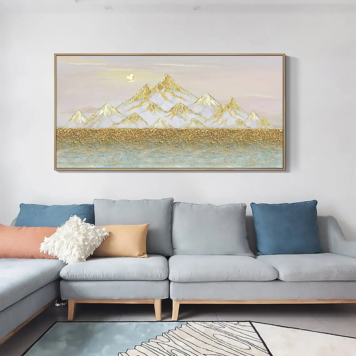 Large Hand-Painted Abstract Oil Painting