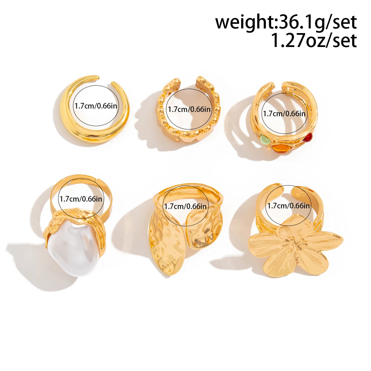 Elegant Baroque Imitation Pearl Open Ring Jewelry