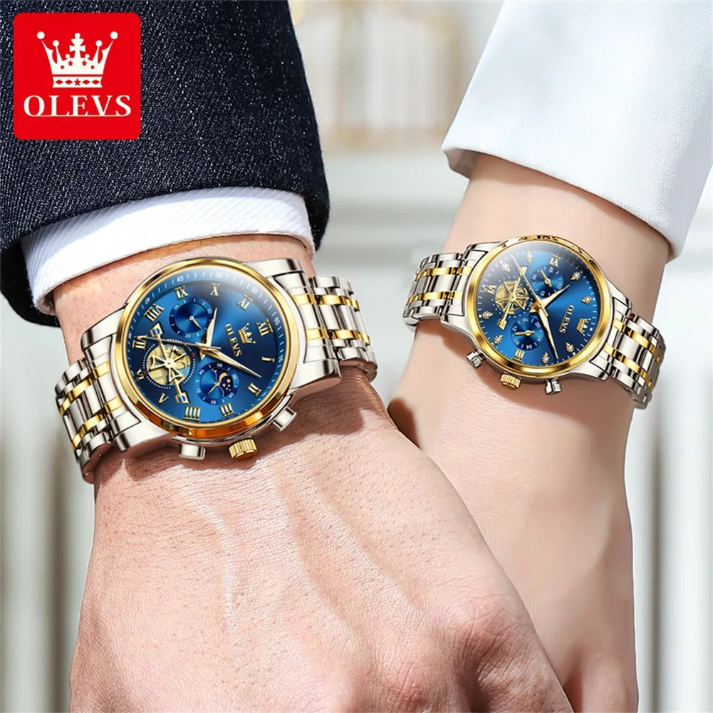 🕒 Moon Phase Watch Set – Waterproof