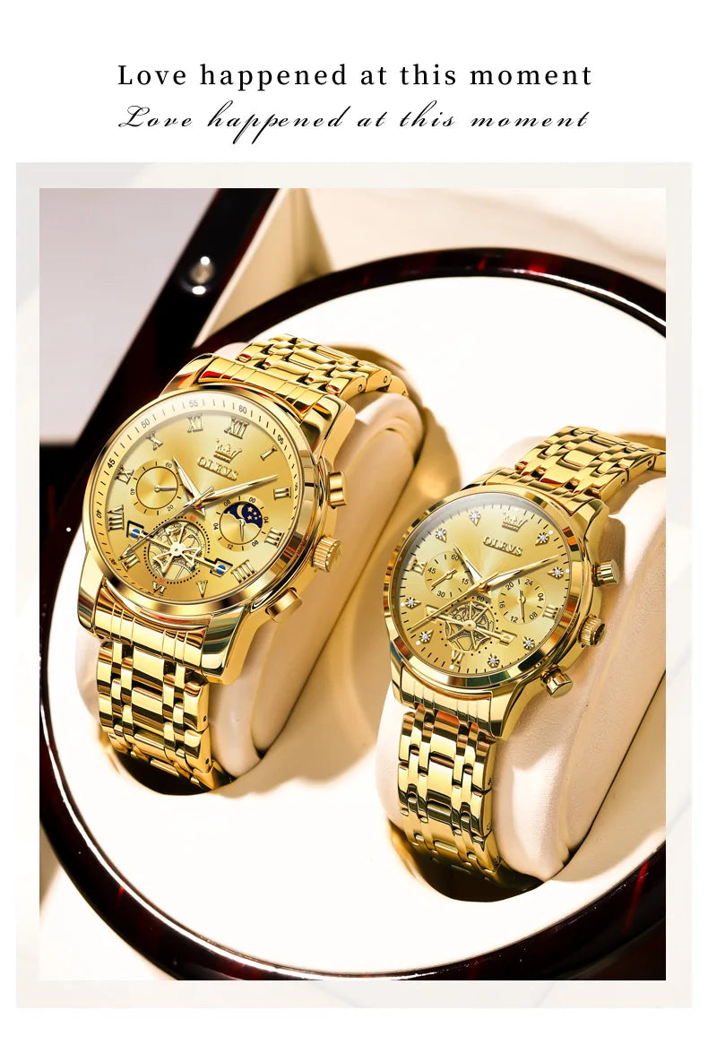 🕒   Moon Phase Watch Set – Waterproof