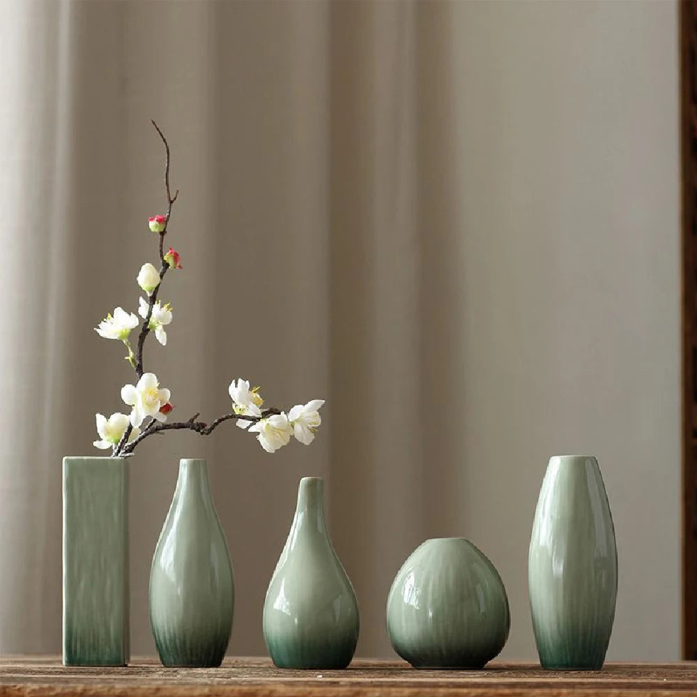 Simple Ceramic Hydroponic Vase β Small Decorative Plant Pot for Living Room & Dining Table