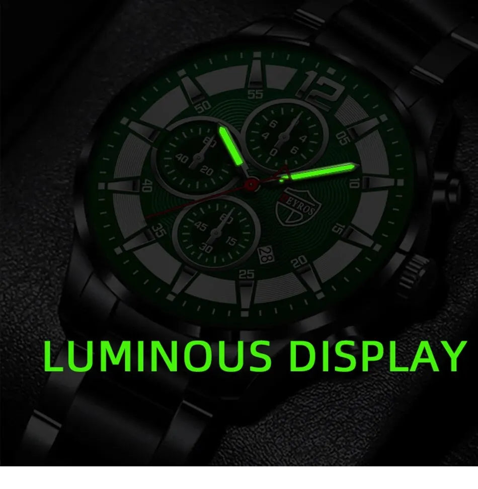 Deyros Stainless Steel Quartz Watch – Business