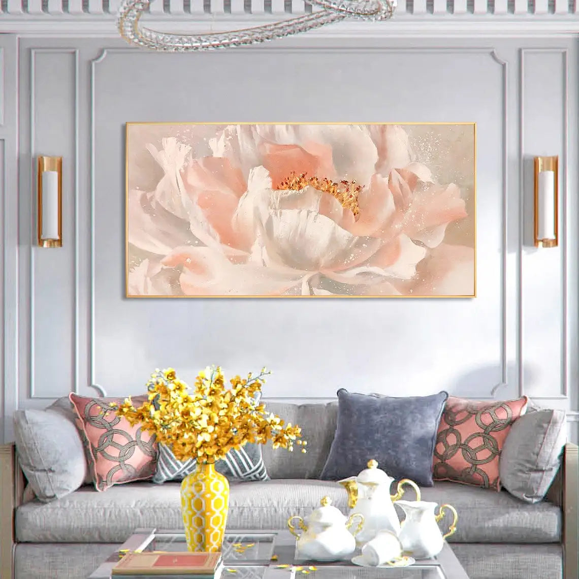 Large Hand-Painted Abstract Oil Painting