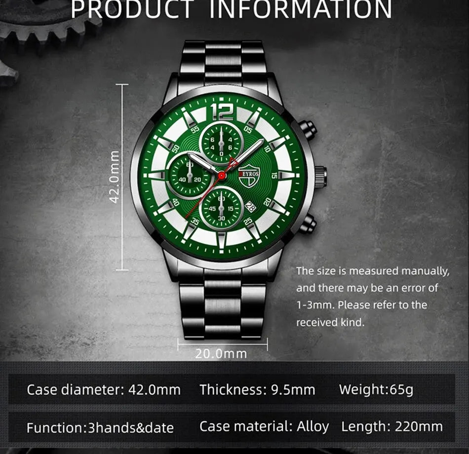 Deyros Stainless Steel Quartz Watch – Business