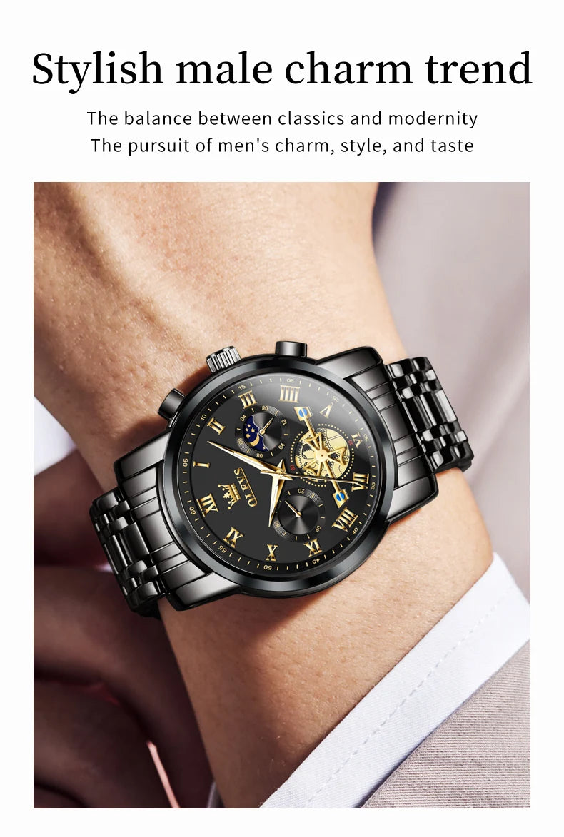 🕒   Moon Phase Watch Set – Waterproof