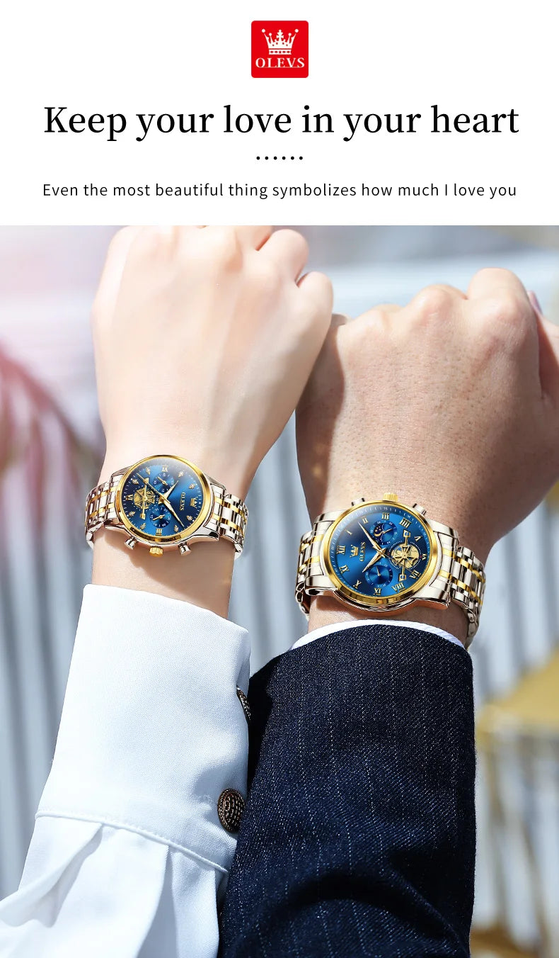 🕒 Moon Phase Watch Set – Waterproof