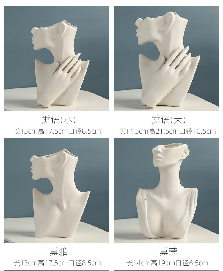 Nordic Style Ceramic Woman Body Vase