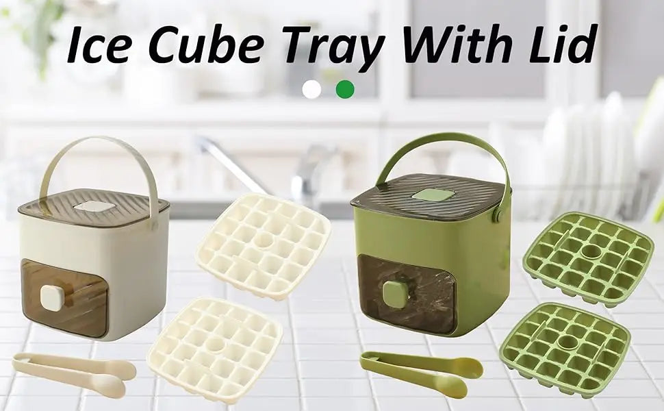 Grid Reusable Ice Cube Tray with Storage