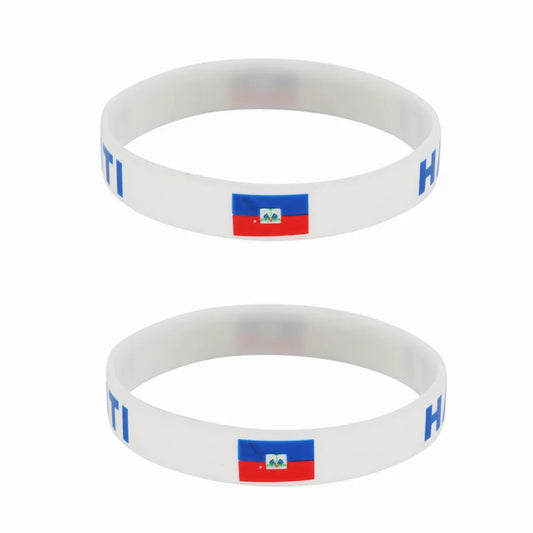 Haitian Flag Rubber Wristbands