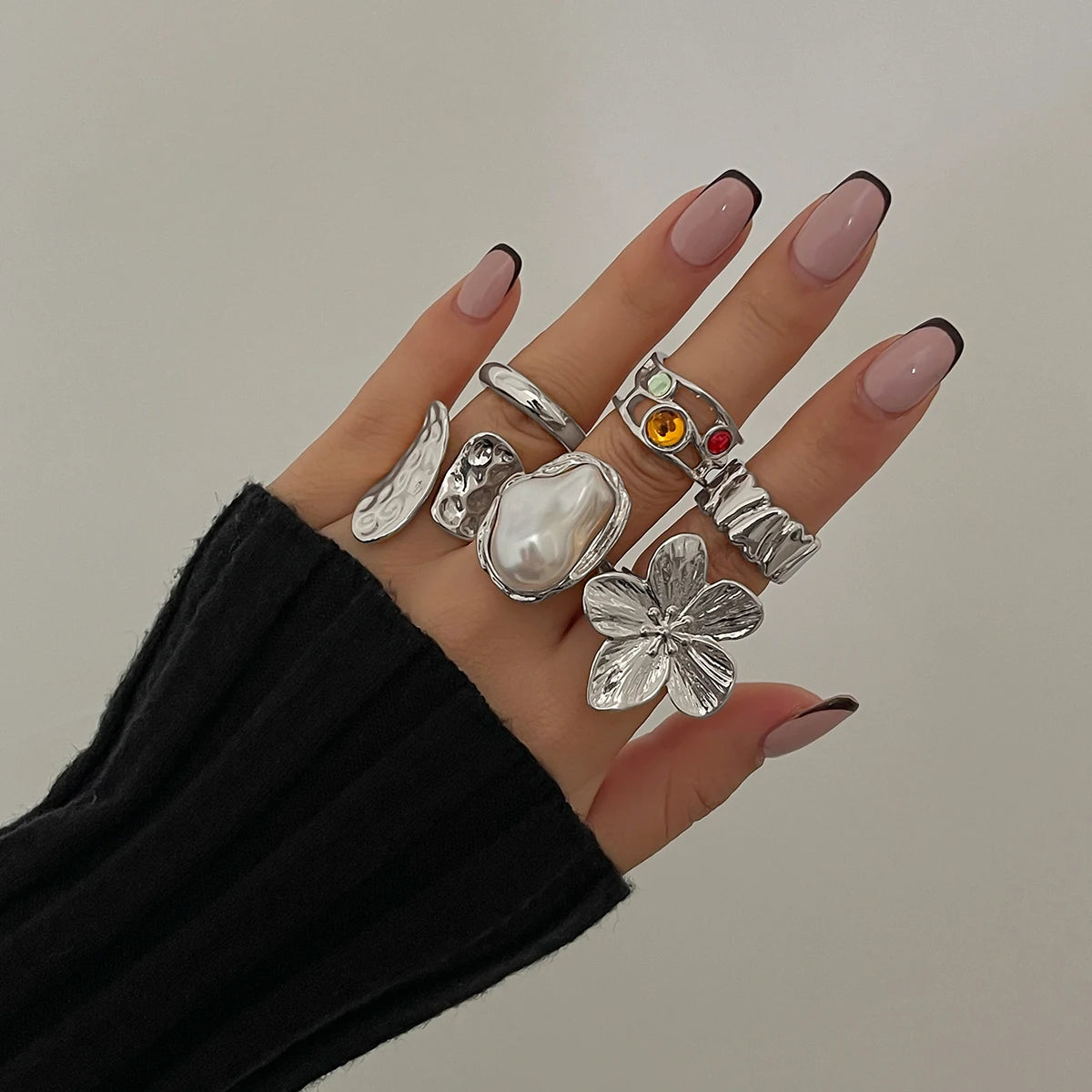 Elegant Baroque Imitation Pearl Open Ring Jewelry