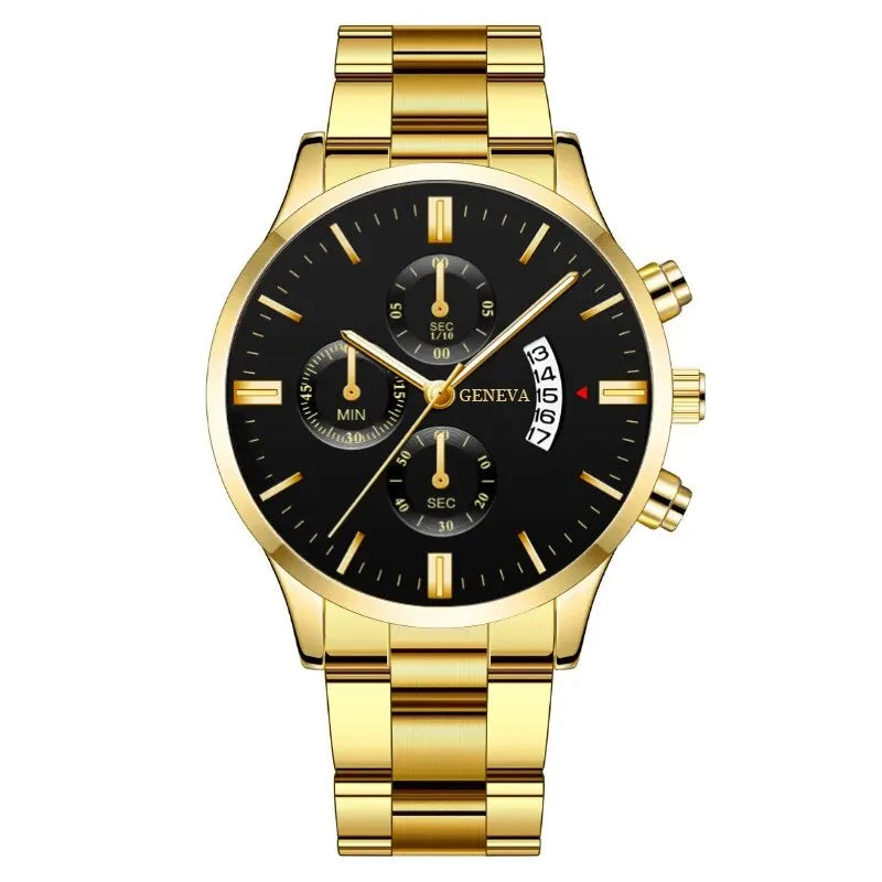 Men’s Luxury Silver Stainless Steel Watch – Quartz Business