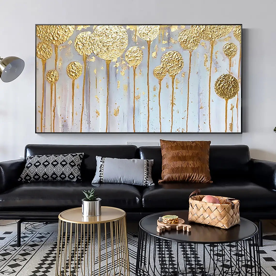 Large Hand-Painted Abstract Oil Painting