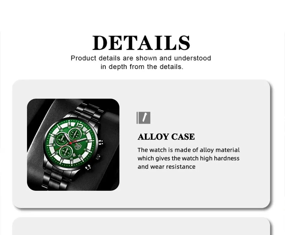 Deyros Stainless Steel Quartz Watch – Business