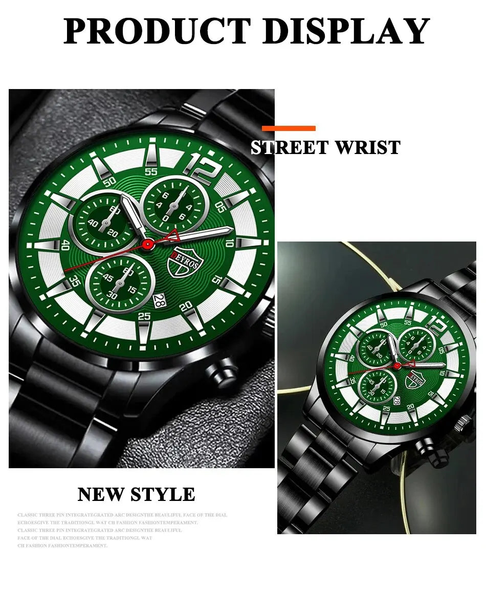 Deyros Stainless Steel Quartz Watch – Business