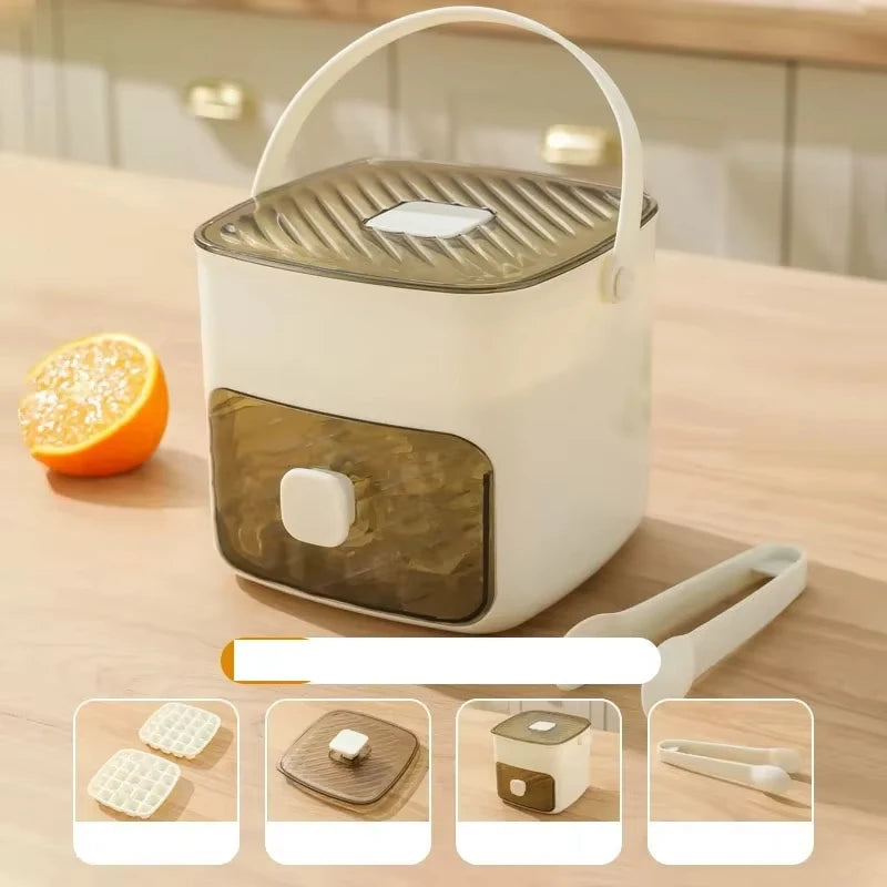 Grid Reusable Ice Cube Tray with Storage
