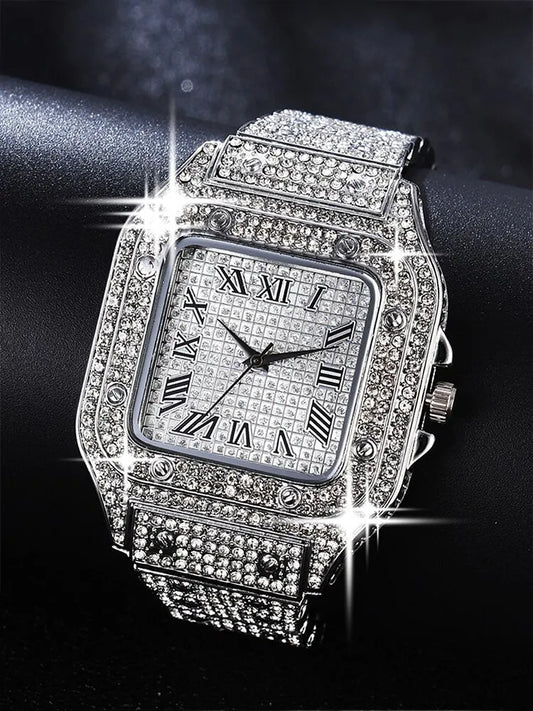 Men's Elegance Black Diamond Quartz Watch