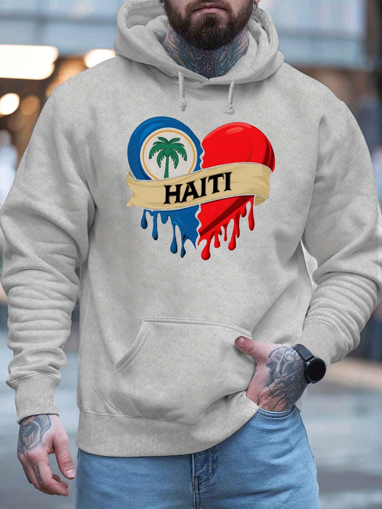 Men’s Haiti Printed Hoodie – Stylish & Comfortable Streetwear Essential
