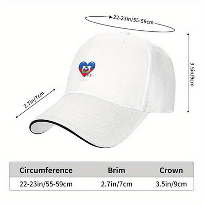 Haiti Flag Heart Baseball Cap – Adjustable for men and women