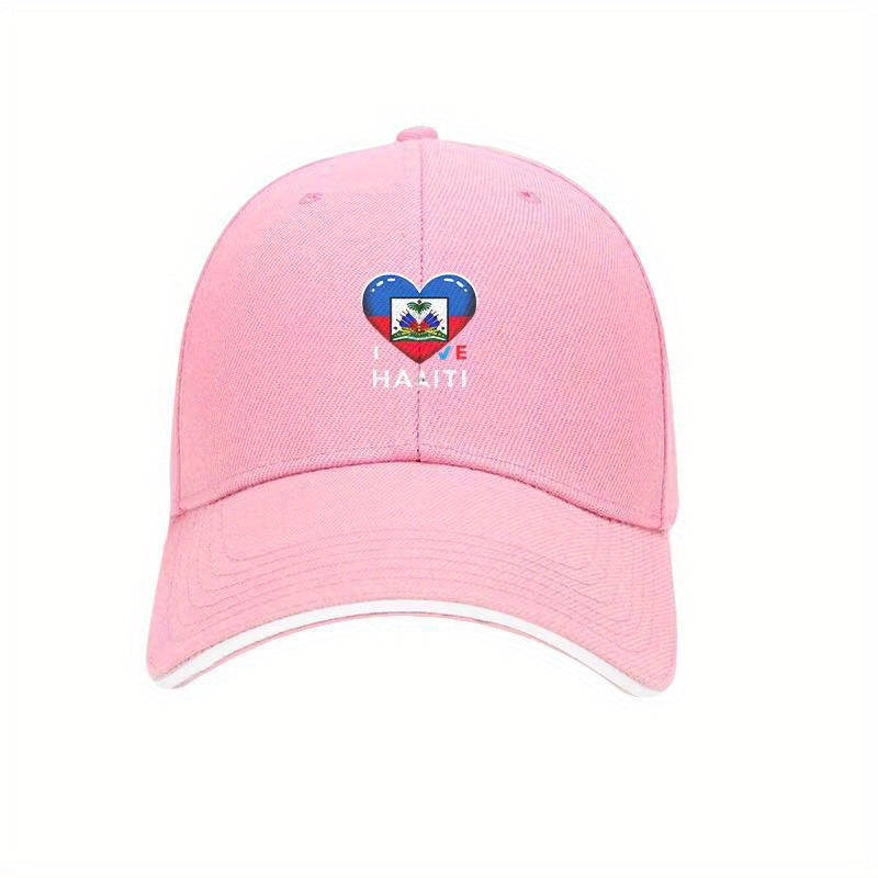 Haiti Flag Heart Baseball Cap – Adjustable for men and women
