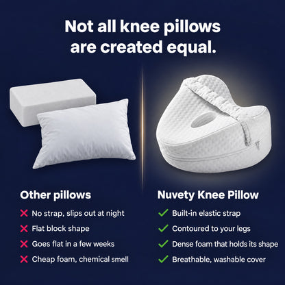 Nuvety knee pillow compared with ordinary pillows