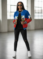 Women’s Haitian Flag Baseball Jacket Hoodie