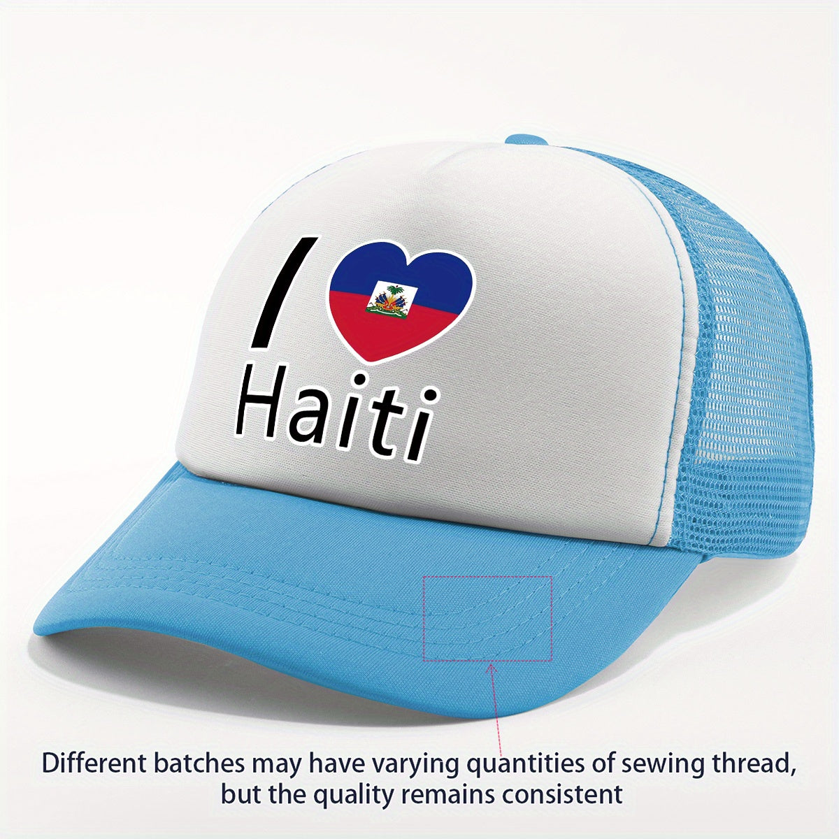 Show your pride in style with the “I Love Haiti” Patriotic Trucker