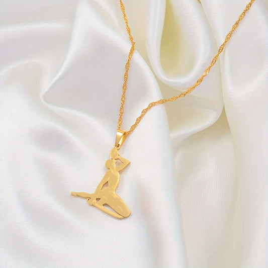 Elegant Stainless Steel Haitian Pendant Necklace for Women