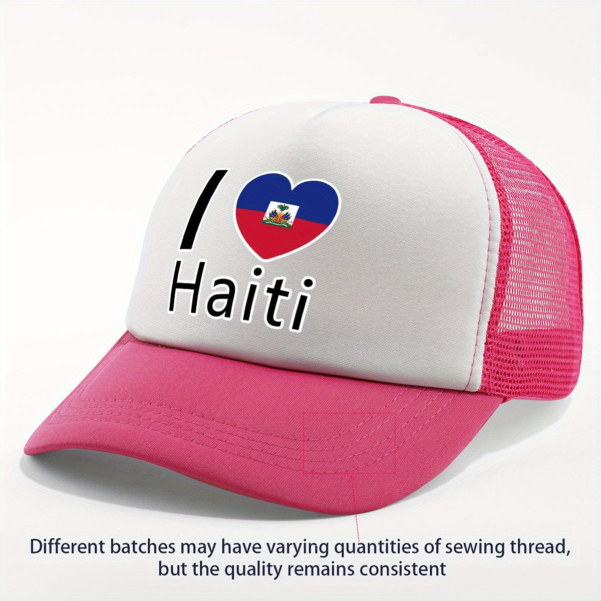 Show your pride in style with the “I Love Haiti” Patriotic Trucker