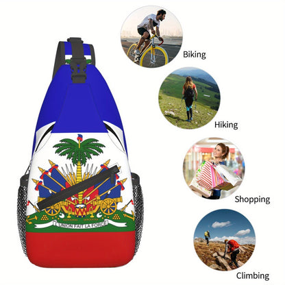 Men’s Haitian Flag Crossbody Bag – Patriotic Style Meets Everyday Function