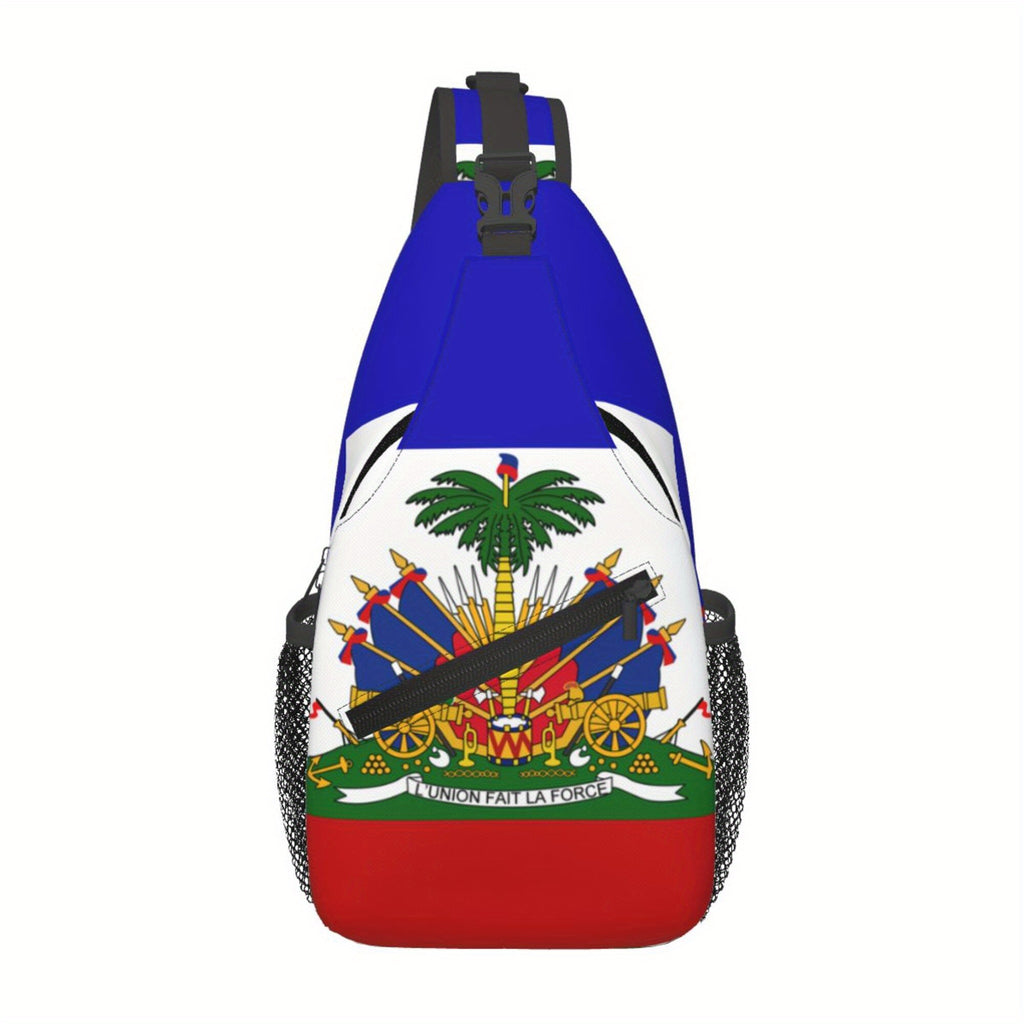 Men’s Haitian Flag Crossbody Bag – Patriotic Style Meets Everyday Function