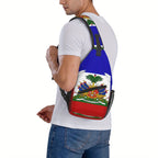 Men’s Haitian Flag Crossbody Bag – Patriotic Style Meets Everyday Function