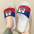 Haiti Flag Design Slippers, Casual Vacation Style