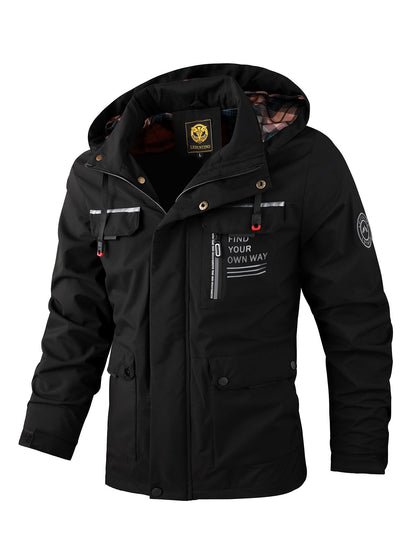 Men's Fashion Casual Windbreaker Jacket, Spring and Autumn Outdoor Lightweight Jacket