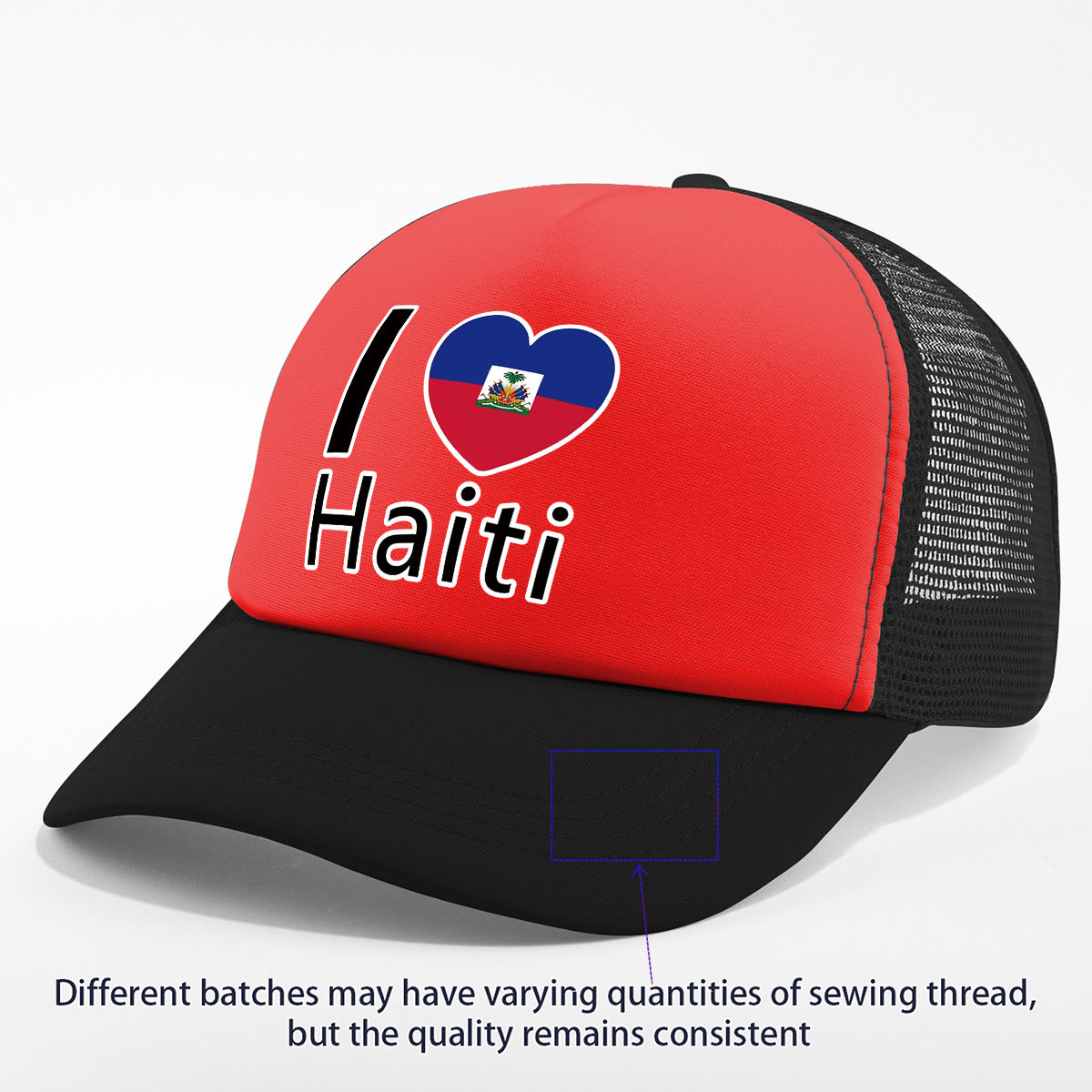 Show your pride in style with the “I Love Haiti” Patriotic Trucker