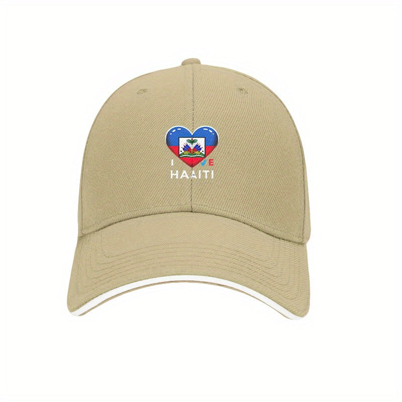 Haiti Flag Heart Baseball Cap – Adjustable for men and women