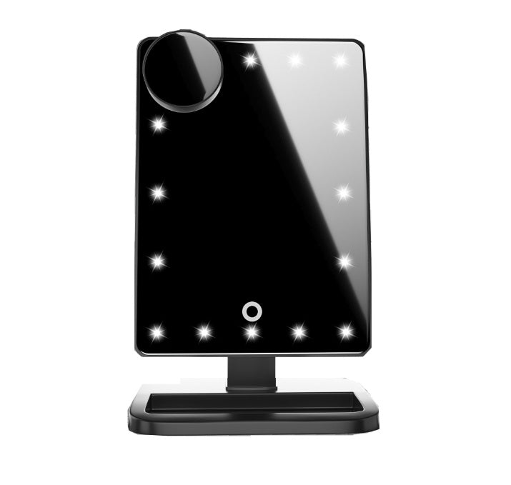 Touch Screen LED Makeup Mirror with Bluetooth Speaker & 10X Magnifier
