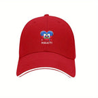 Haiti Flag Heart Baseball Cap – Adjustable for men and women
