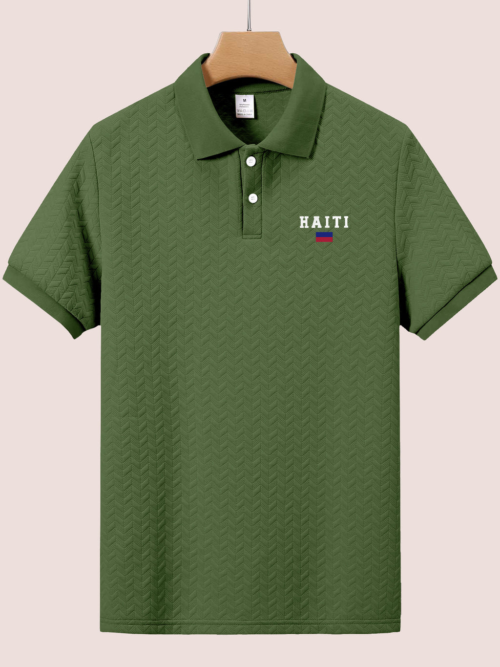 Men's Slim Fit Haiti Flag Shirt – Breathable, Stretchy & Casual