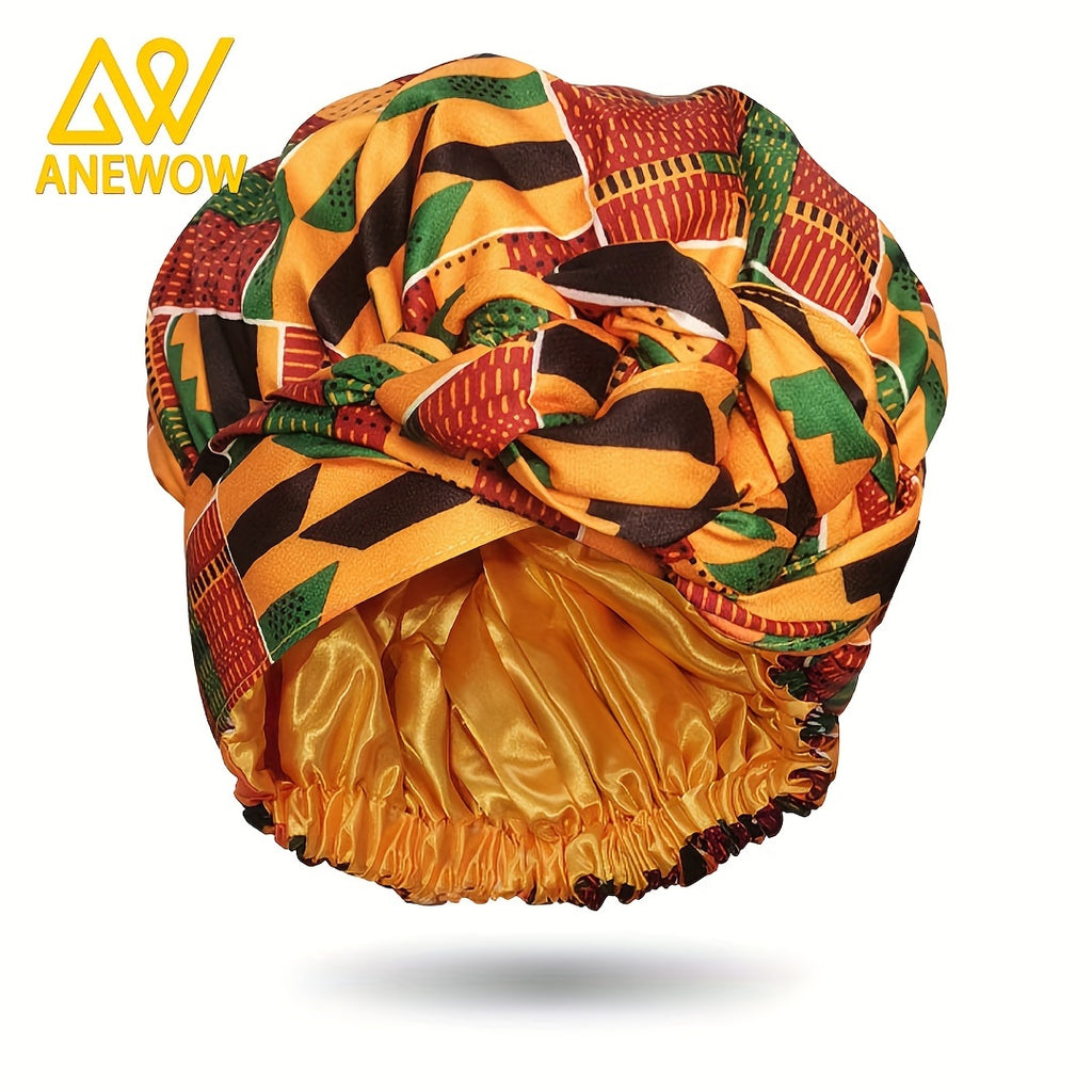 African Print Satin-Lined Turban Hat – Vintage Lace-Up Head Wrap, Soft Beanie Bandana for Women

Product Description: