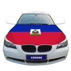 Patriotic Haiti Car Hood Cover – 4x5ft Elastic Bonnet Banner with Haitian Flag