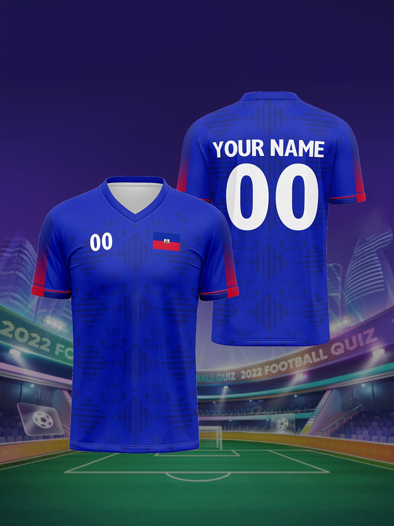 Haitian Football Jersey - Breathable & Comfortable Sports Shirt with Personalized Name