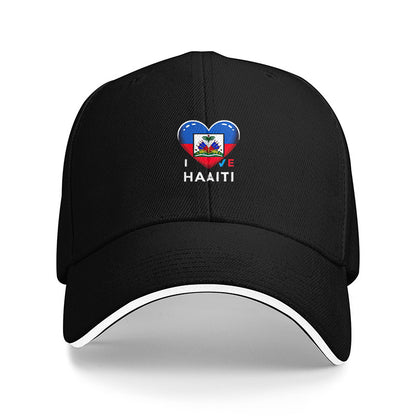 Haiti Flag Heart Baseball Cap – Adjustable for men and women