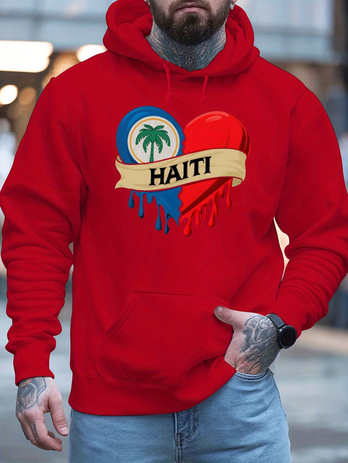 Men’s Haiti Printed Hoodie – Stylish & Comfortable Streetwear Essential