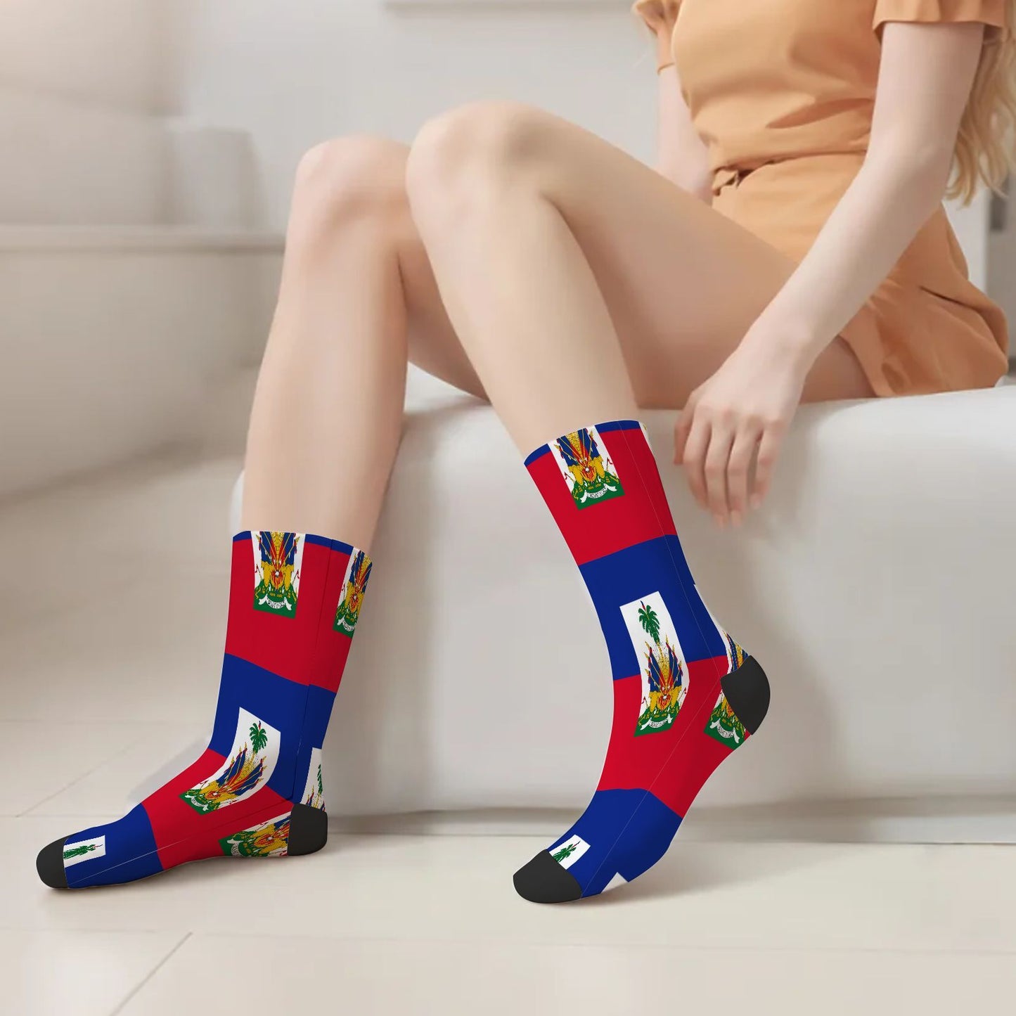 🇭🇹 Haitian Flag Half-Calf Sports Socks