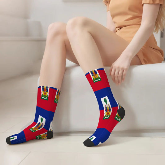 🇭🇹 Haitian Flag Half-Calf Sports Socks
