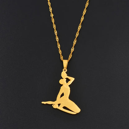 Elegant Stainless Steel Haitian Pendant Necklace for Women