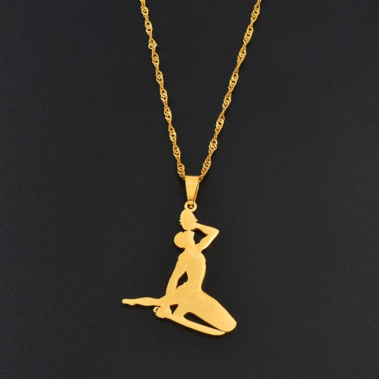 Elegant Stainless Steel Haitian Pendant Necklace for Women